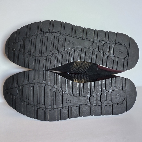 POLLINI Mesh-paneled Metallic and Fur Suede Sneakers size 37 - Picture 6 of 10